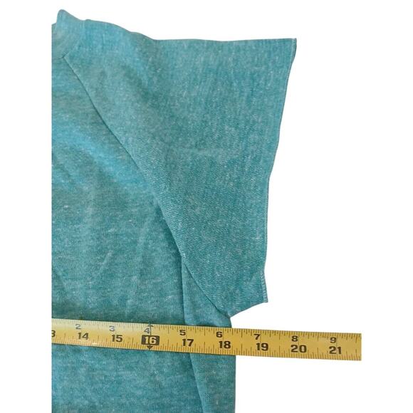 Vintage 1970s 1980s Healthknit USA Made XL TEAL Short Sleeve MUSCLE Sweatshirt - Picture 11 of 16